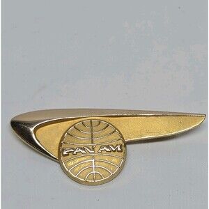 Vintage Pan Am Airlines 10k Stewardess Wing Flight Pin Pan American